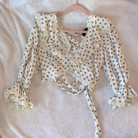 Vici Edna crochet polka dot crop top - Picture 2 of 7